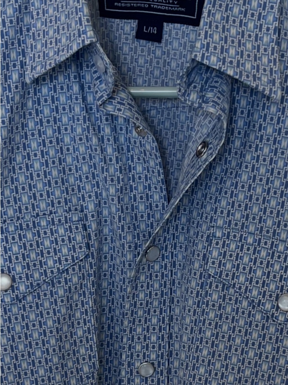 Panhandle Slim Boys Western Blue Pearl Snap Shirt